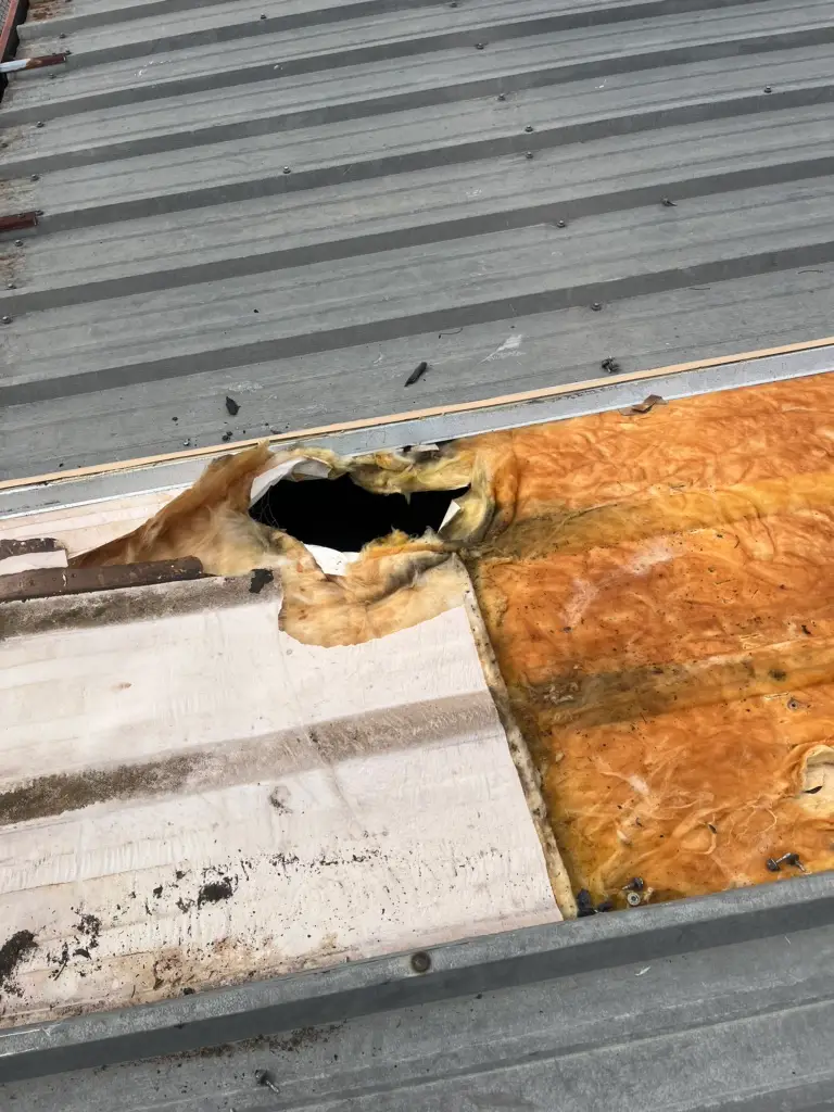 rotten decking under metal roof in tyler, tx