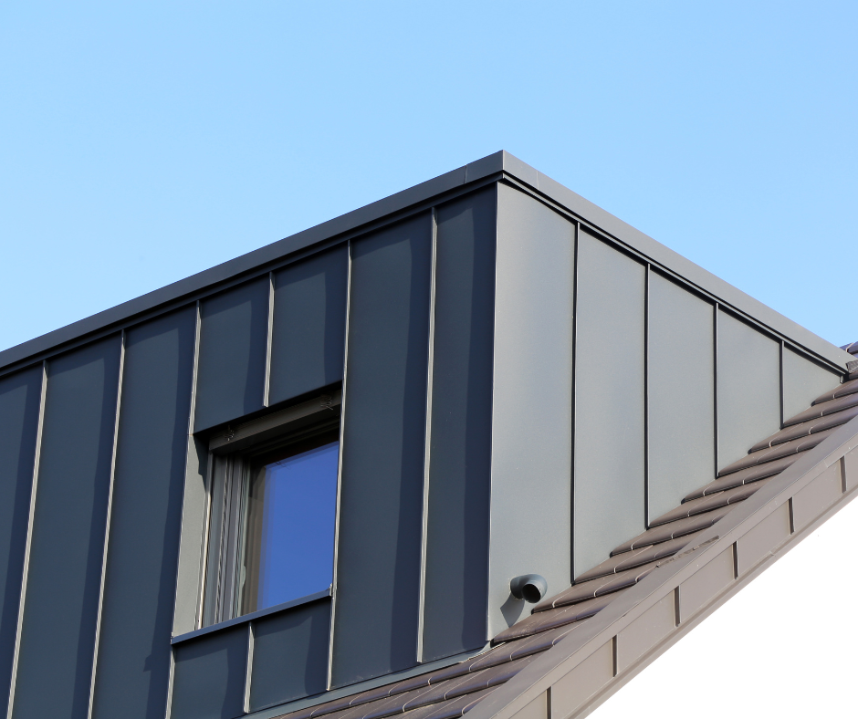 Inspector evaluating metal roof condition for Dallas appraisal